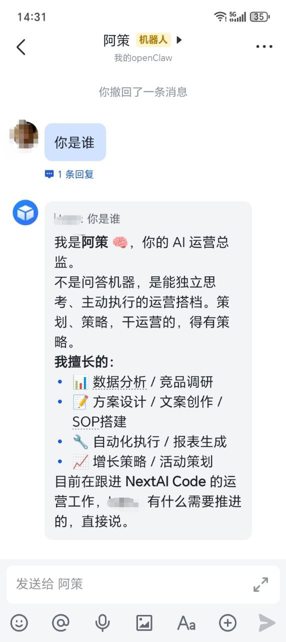 飞书对话效果